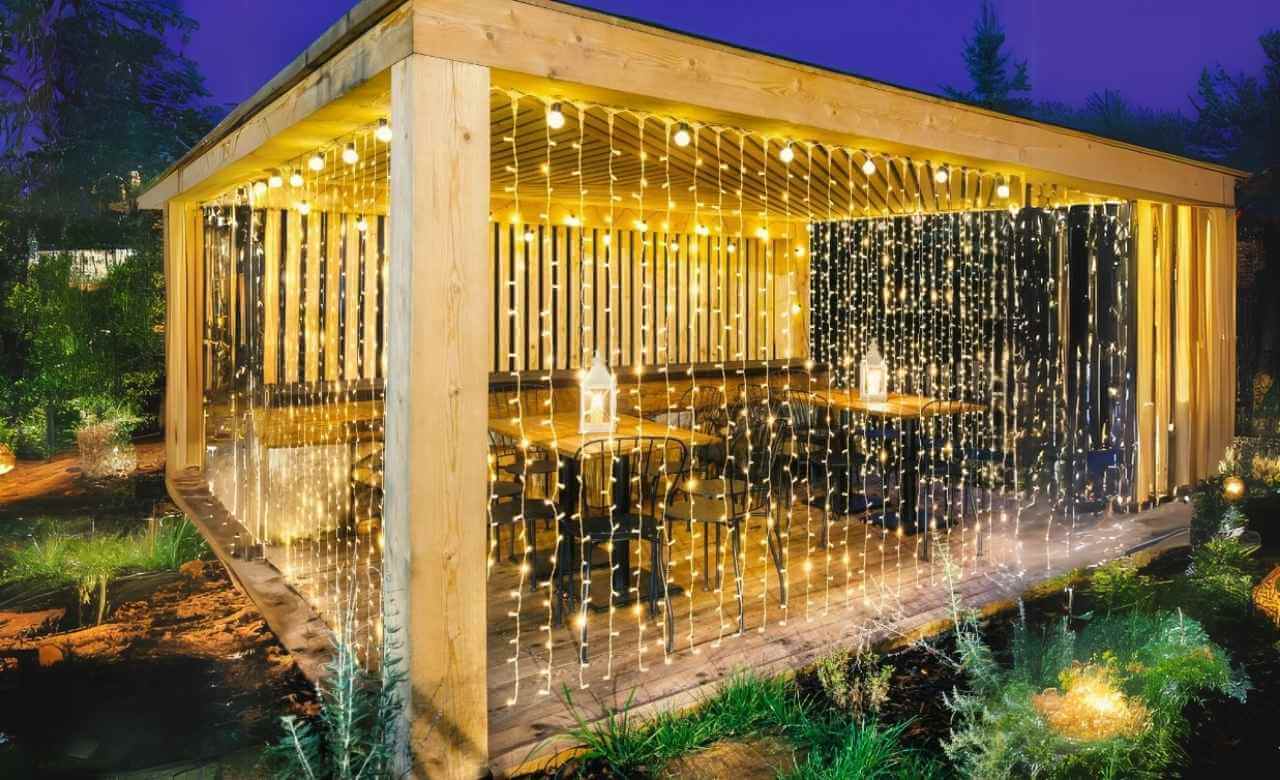 LED Curtain Lights Gazebo Lighting Ideas