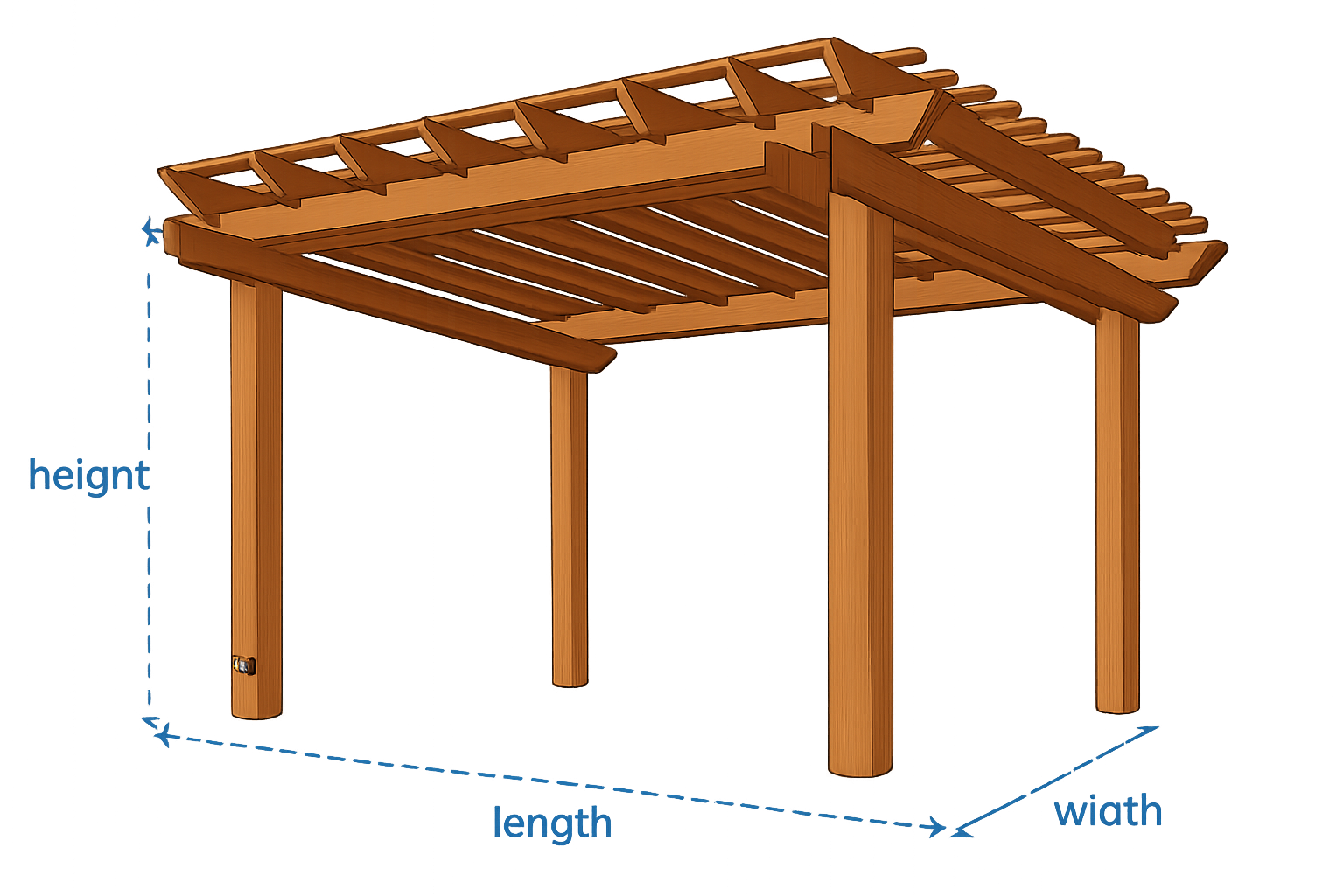 Wooden Pergola with Dimensions