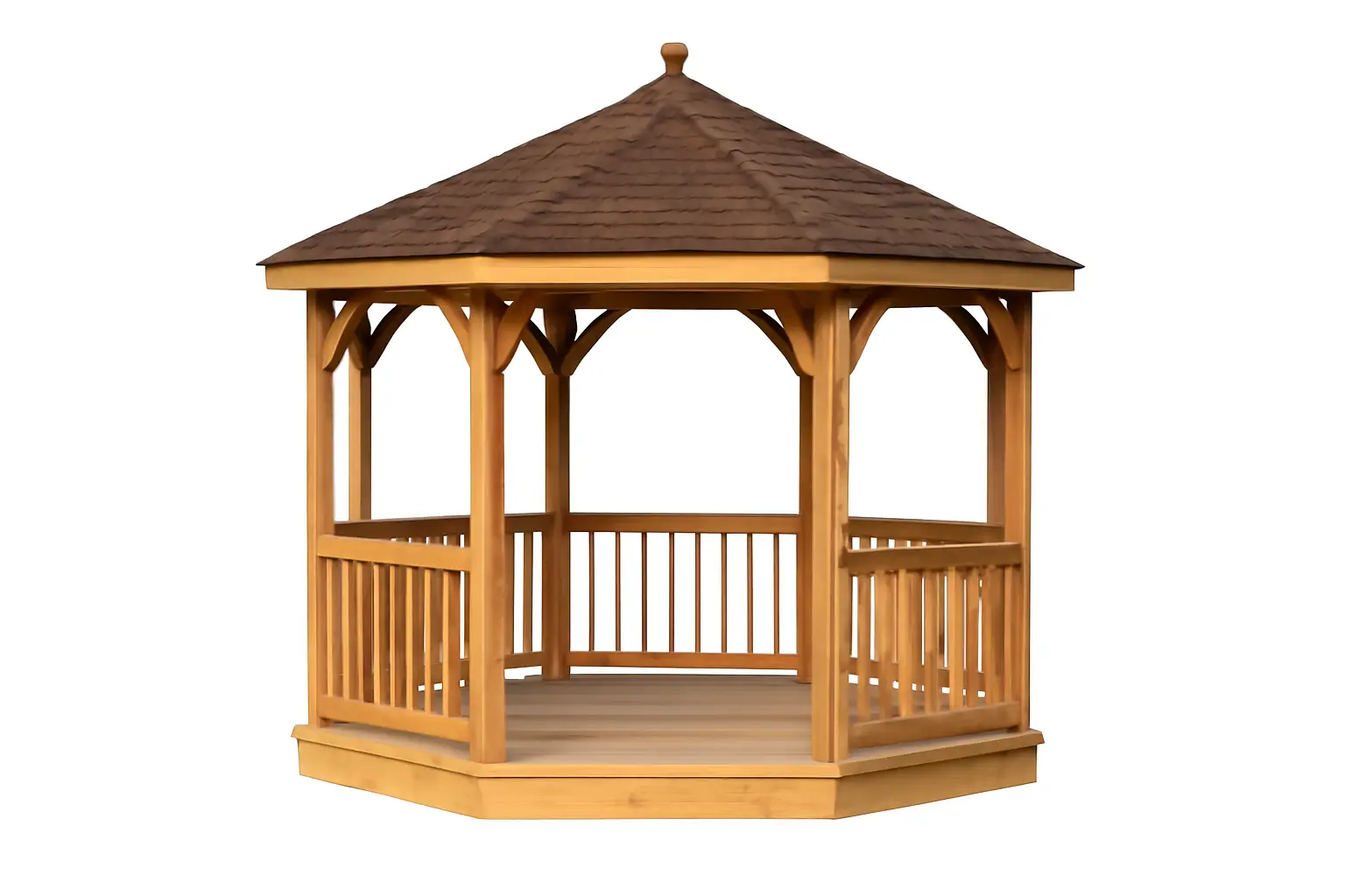 Illustration of an octagon gazebo with dimensions